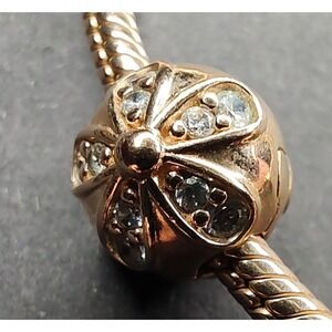 DAZZLING DAISIES Genuine PANDORA Rose GOLD Plated/Cz FLOWER CLIP Charm/Bead